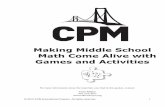 Making Middle School Math Come Alive 2013 - Amazon S3 · Making Middle School Math Come Alive with ... Your teacher is going to pick five playing cards and record ... Keep track of