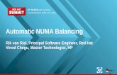 Automatic NUMA Balancing - Kernel-based Virtual … NUMA balancing strategies •CPU follows memory •Reschedule tasks on same nodes as memory •Memory follows CPU •Copy memory