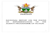ZIMBABWE NATIONAL REPORT ON THE STATUS OF … IMPLEMENTATION OF THE ALMATY PROGRAMME OF ACTION . 2 ... Map of Zimbabwe ... while the year-on-year inflation was -7.7 percent as of December