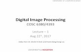 Digital Image Processing - University of Houstonqil.uh.edu/dip/media/Lecture_-_1_bsCDHin.pdfREFERENCES •Digital Image Processing, W.K. Pratt, Wiley, 1992 - Encyclopedic, somewhat