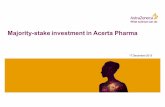 Majority-stake investment inAcerta Pharma - AstraZeneca · • ACP-196 (acalabrutinib) potentially best-in-class Bruton’s Tyrosine Kinase inhibitor (BTKi) – Global potential peak-year