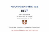 An Overview of HTK V3 - HTK Speech Recognition Toolkithtk.eng.cam.ac.uk/pdf/woodland_htk35_uea.pdf · I approx 400 page manual tutorial and system build examples ... Phil Woodland