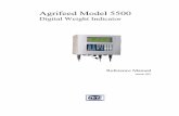 Digital Weight Indicator - Standard Scale & Supply · Agrifeed Model 5500 Digital Weight Indicator Reference Manual Issue AD. Standard Scale & Supply Company 25421 Glendale Avenue