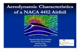 Aerodynamic Characteristics of a NACA 4412 Airfoil · of a NACA 4412 Airfoil Presented By: David Heffley Mentor: Dr. Van Treuren Scholar’s Day ... Coefficient of Lift NACA Report563