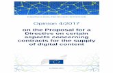 on the Proposal for a Directive on certain aspects ... · 2015 Directive on certain aspects concerning contracts for ... exchange for a counter-performance ... a Proposal for a Directive