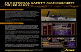 FUNCTIONAL SAFETY MANAGEMENT TO IEC 61511 · Hazard & Risk Analysis (HAZID, HAZOP, FTA, QRA) SIL Analysis (Risk Graph VDI/VDE 2180, LOPA) Preparation of SRS SIL Veriﬁ cation (using