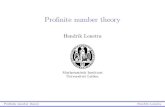 Profinite number theory - Mathematical Association of … nite number theory Hendrik Lenstra ... it occurs in Galois theory, it shows up in arithmetic geometry, ... It is also a principal
