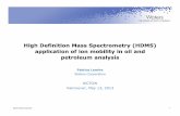 High Definition Mass Spectrometry (HDMS) application … WCTOW... · High Definition Mass Spectrometry (HDMS) application of ion mobility in oil and ... Single mass peak at m/z 571