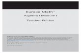 Algebra I Module 1 Teacher Edition - Amazon Web Services · Algebra I Module 1 Teacher Edition. ... James Madden, Mathematician, Lead Writer, Geometry ... James Tanton, Advising Mathematician