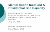 Mental Health Inpatient & Residential Bed Capacityleg.wa.gov/JointCommittees/Archive/MHTF/documents/2004/BedNeeds.pdfMental Health Inpatient & Residential Bed Capacity ... psychiatric