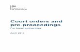 Court orders and pre-proceedings · orders, and processes relating to care and court proceedings (including pre-proceedings). Where appropriate, links to relevant practice materials