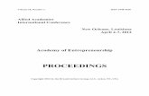 AE Proceedings Spring 2012 - Allied Business Academies Academies International Conference page v Proceedings of the Academy of Entrepreneurship, Volume 18, Number 1 New Orleans, 2012
