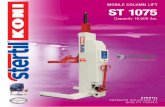 MOBILE COLUMN LIFT ST 1075 - Stertil-Koni USA · capacity 16,500 lbs. st 1075 mobile column lift stertil superior solutions by quality people