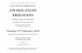 Sale of the Entire Milking Herd of 219 HOLSTEIN FRIESIANS · Sale of the Entire Milking Herd of 219 HOLSTEIN FRIESIANS ... Proceed through the houses and the entrance to the ... The