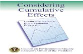 Considering Cumulative Effects - Department of Energy · Considering Cumulative Effects Under the National Environmental Policy Act Council on Environmental Quality January 1997