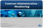 Contract Administration - Monitoring · Contract Administration - Monitoring ... Bureau of Procurement 1 Rev. November 2010 . Course Navigation ... –Compare the actual performance