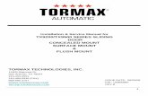 Installation & Service Manual for TX9200/TX9500 SERIES ... Manual.pdf · 4 any and all tormax equipment must be installed and serviced by an aaadm certified technician, to meet the