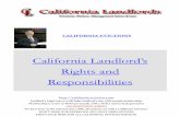 California Landlord’s - California eviction Landlord’s. Rights and. Responsibilities . . ... 12 Evicting a person in the Military Service 13 Disabled Tenants, ...