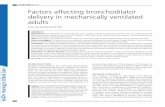 Factors affecting bronchodilator delivery in mechanically ... · understanding of the factors affecting aerosol drug delivery ... compliance/low resistance and ... istered through