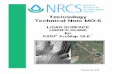 Technology Technical Note MO-5 - USDA Technical Note MO-5 . LiDAR SURFACE USER’S GUIDE . for ESRI® ArcMap 10.0™. October 30, 2013