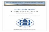2012 PSW ASEE Conference Program · 2012 PSW ASEE Conference Program Cal Poly, ... Hamid Mahmoodi, Wenshen Pong, Hamid Shahnasser, ... Sustainability Analysis in Electrical and Computer