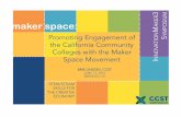 3 maker space: YMPOSIUM - CCST · Colleges with the Maker Space Movement STEM/STEAM ... 8 pillars of entrepreneurial ecosystem Technical Talent ... and failure, celebration of ...