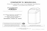 OWNER’S MANUAL - Water Softener & HVAC Utah | …€¦ · OWNER’S MANUAL EcoWater Systems LLC P.O. Box 64420, St. Paul, MN 55164-0420 1-800-86WATER Part No. 7333048 (Rev. A 4/24/12)