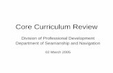 Core Curriculum Review - United States Naval Academy · Core Curriculum Review ... NS100 Fundamentals of Naval Science 3-2-4 ... NS252: Shiphandling and Tactics 1-2-2 NN302: Navigation