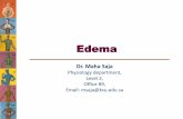 Edema - KSUMSCksumsc.com/download_center/1st/1.Foundation Block/Females... · (Guyton & Hall Textbook of Medical Physiology; 13th ed, Chapter 25) • Extracellular edema = the abnormal