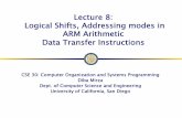 Lecture 8: Logical Shifts, Addressing modes in ARM ... 8: Logical Shifts, Addressing modes in ARM Arithmetic Data Transfer Instructions CSE 30: Computer Organization and Systems Programming