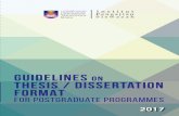 Guidelines ON THESIS / Dissertation FORMAT on Thesis/Dissertation Format i ... (i, ii, iii, etc.). The first page of Chapter One marks the starting of pagination