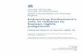 Enhancing Parliament’s role in relation to human rights ... · Fifteenth Report of Session 2009–10 ... Enhancing Parliament’s Role in relation to Human Rights Judgments 1 ...