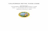 CALIFORNIA RETAIL FOOD CODE - SanDiegoCounty.gov · CALIFORNIA RETAIL FOOD ... exclusive of all local health and sanitation standards relating to retail food ... shall be transferred