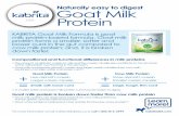 Naturally easy to digest Goat Milk USA Protein easy to digest Goat Milk Protein Compositional and functional differences in milk proteins • The amount of alphaS1-casein in milk and