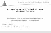 Prospects for DoD’s Budget Over the Next Decade for DoD’s Budget Over the Next Decade. 1 CBO Outline Internal Pressures on DoD’s Budget. Effect of New Plans on DoD’s Budgets.