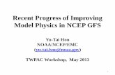 Recent Progress of Improving Model Physics in NCEP GFS Progress of Improving Model Physics in NCEP GFS Yu-Tai Hou NOAA/NCEP/EMC (yu-tai.hou@noaa.gov) TWPAC Workshop, May 2013 1