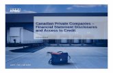 Canadian Private Companies – Financial Statement ... · KPMG ENTERPRISE Canadian Private Companies – Financial Statement Disclosures and Access to Credit