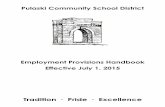 Employment Provisions Handbook Effective July 1, 2015 Community School District Employment Provisions Handbook – July 1, 2015 2 Table of Contents