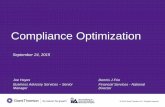 Compliance Optimization - Chapters Site · • Periodic Risk Assessments • Compliance Optimization Vision –Resources & Technology ... Determine if a centralized issue management