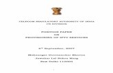 POSITION PAPER ON PROVISIONING OF IPTV …cablequest.org/pdfs/conv/C-PAPER-ON-IPTV.pdf · Mahanagar Doorsanchar Bhavan Jawahar Lal Nehru Marg New Delhi-110002 1 . ... market with