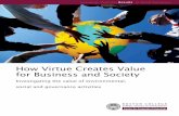 How Virtue Creates Value for Business and Society · a sense of space and time ... 2 How Virtue Creates Value for Business and Society In an age of globalization, social, ... Their