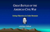 GREAT BATTLES OF THE AMERICAN CIVIL WAR Advanced Squad Leader (15 sessions) Title: GREAT BATTLES OF THE AMERICAN CIVIL WAR Getting Started with Cedar Mountain Author: Russell Gifford