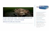 TECHNICAL WORKSHOP ON FLAT OYSTER RESTORATION · establishment of flat oysters in or around wind farms and more so ... A feasibility study showed that several ... TECHNICAL WORKSHOP