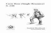 Crew Boss (Single Resource) S-230 PREFACE Crew Boss (Single Resource), S-230 has been developed by an interagency development group with guidance from the National Interagency Fire