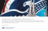 Federal Continuity Directive 2 - FEMA.gov · FCD 2 Federal Continuity Directive 2 Federal Executive Branch Mission Essential Functions and C andidate Primary Mission Essential Functions