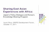 Sharing East Asian Experiences with Africa - GRIPS · 17/10/2011 · Sharing East Asian Experiences with Africa: ... Policymaking in Korea 1945-1979 ... Afghanistan (vocational training,