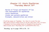 Chapter 12: Static Equilibrium Thursday March 19fs.magnet.fsu.edu/~shill/Teaching/2048 Spring11/Lecture… ·  · 2016-03-25Chapter 12: Static Equilibrium Thursday March 19th Reading: