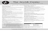 The Jewish Center - Cloud Object Storage | Store ... 11... · The Jewish Center - The Modern ... 4:50AM Herb Lauer Tikkun Leil Shavuot SHAVUOT I (S UNDAY, ... Thank you to our ushers