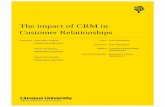 The impact of CRM in Customer Relationships - DiVA portal631785/FULLTEXT01.pdf · The impact of CRM in Customer Relationships Author(s): ... customer service is for most ... paper