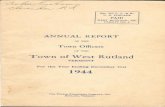 ANNUAL REPORT - Rutland Historical Society · ANNUAL REPORT OF THE Town Officers ... TREASURER'S REPORT January 1, 1944 to December 31, 1944 ... 23 G- g Harry Sargent, Removing ashes,